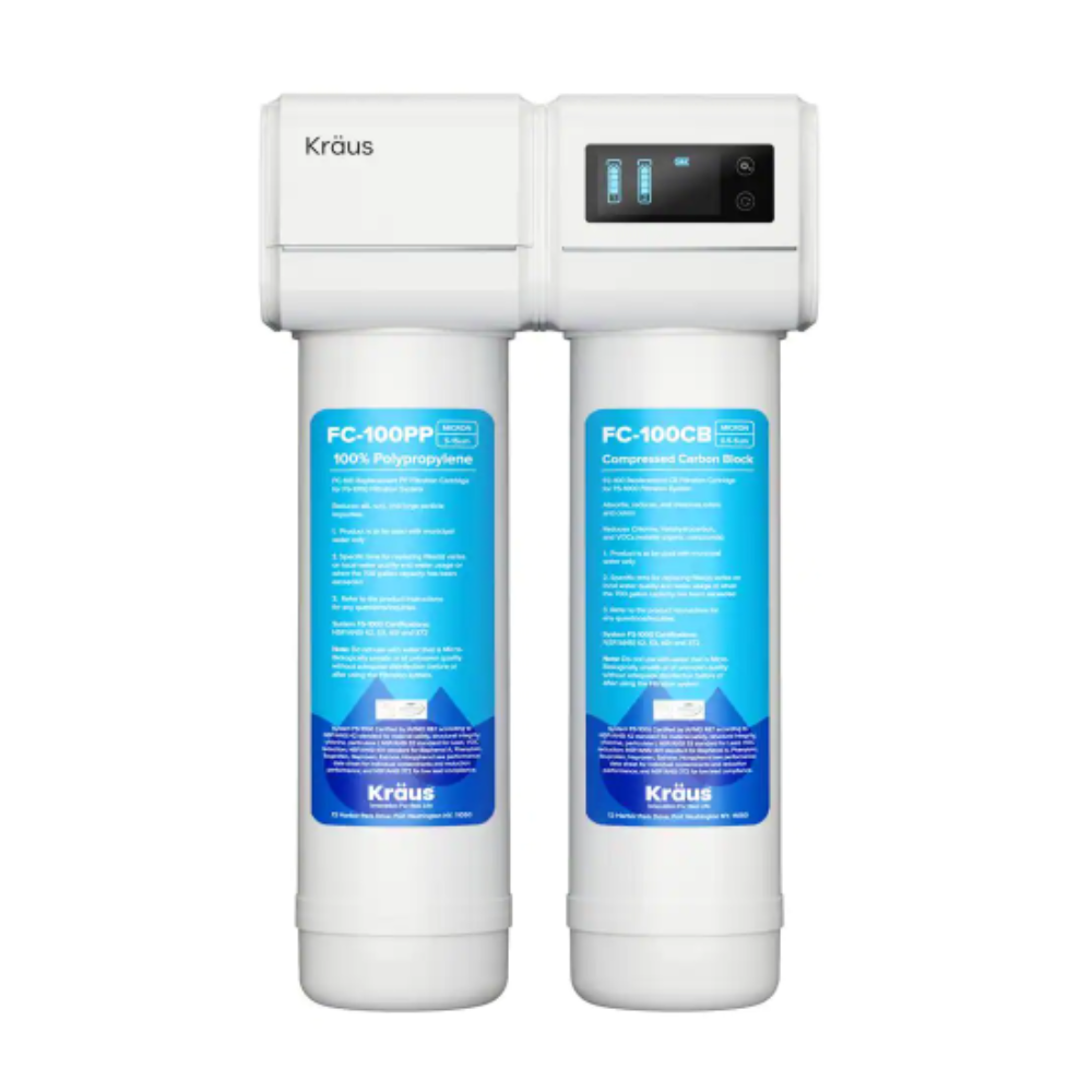 Kraus Purita 2-Stage Carbon Block Under-Sink Water Filtration System with Digital Display Monitor