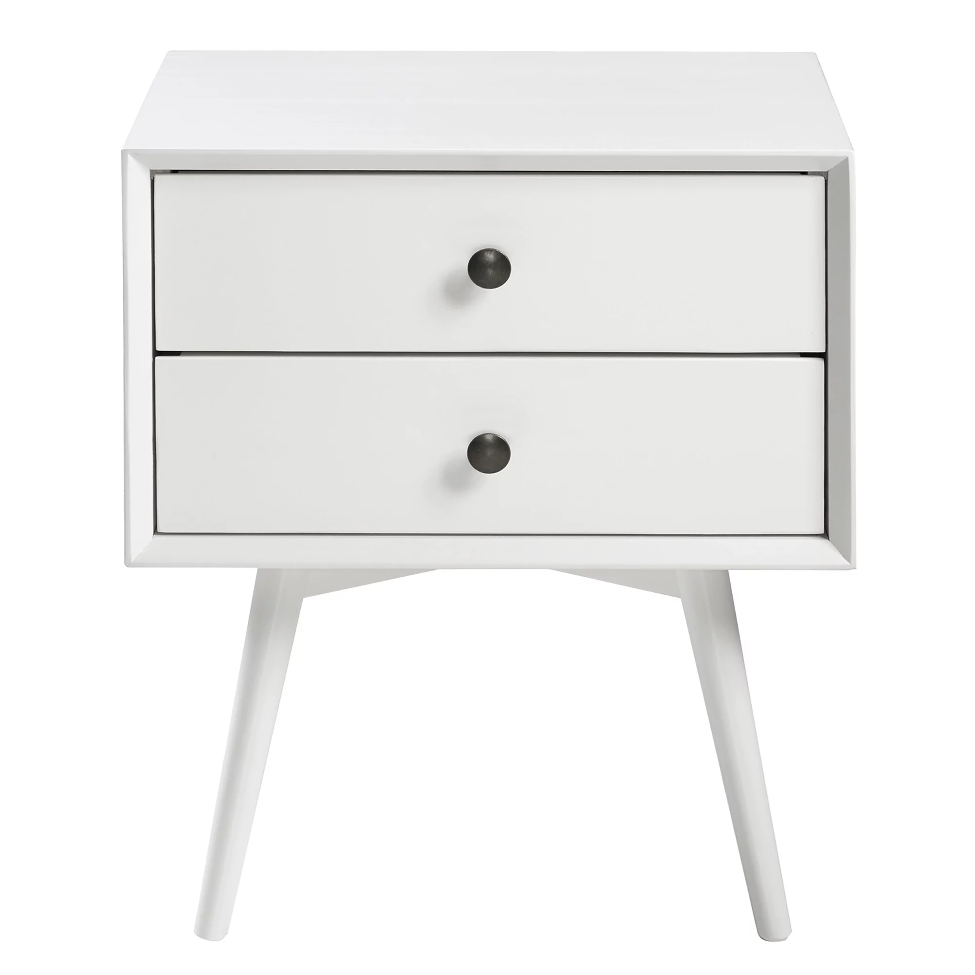 Desert Fields 2-Drawer Wood Nightstand. White