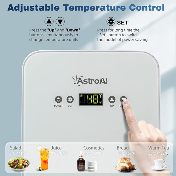 AstroAI Mini Fridge. 10L/15 Can Digital Display For Skincare. Cosmetics. Foods. Medications