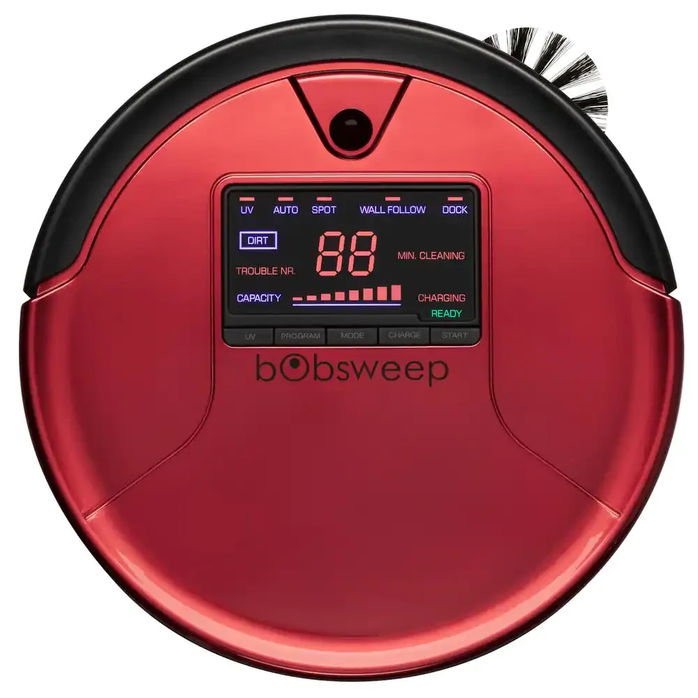bObsweep PetHair Robotic Vacuum Cleaner and Mop. Rouge