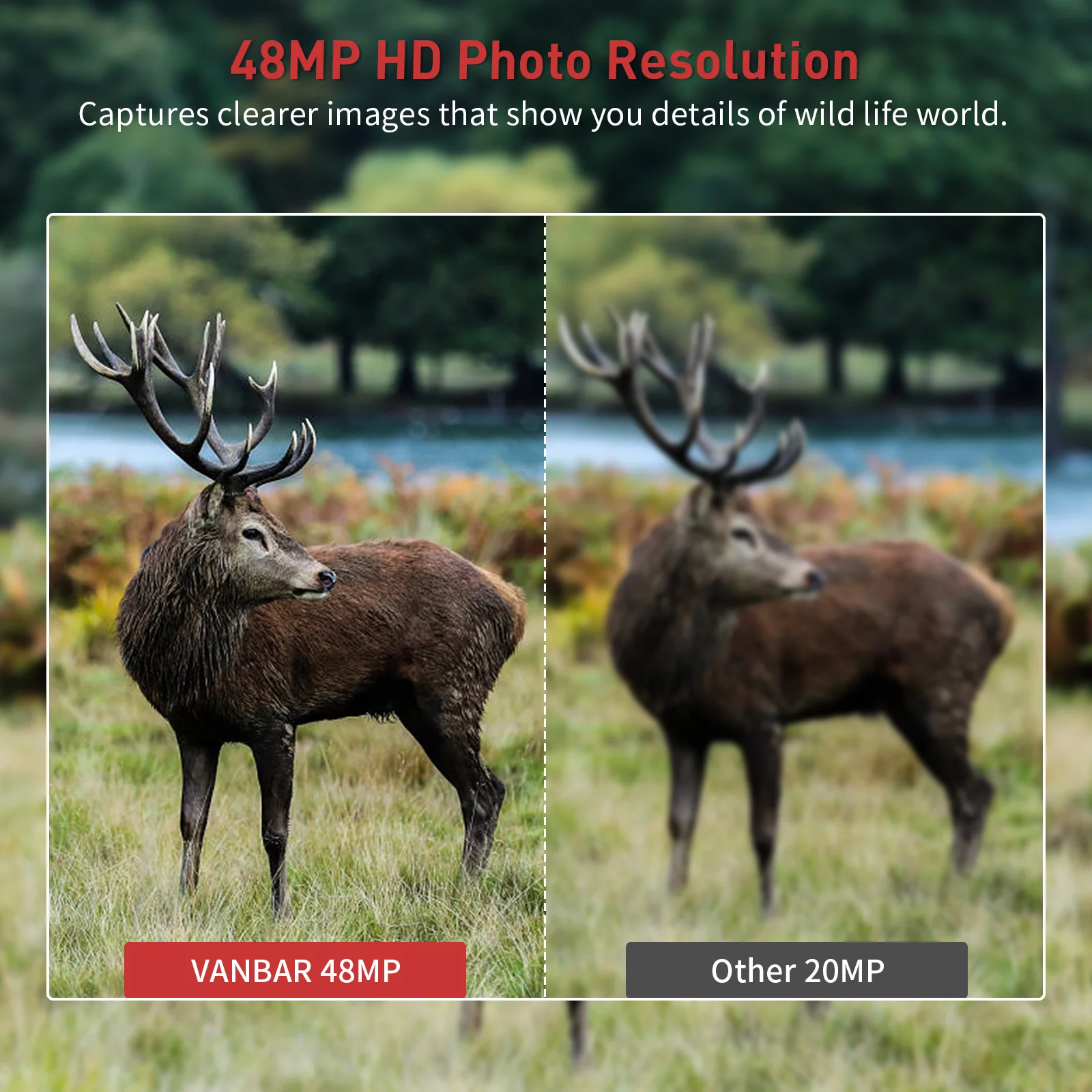 Vanbar WiFi Trail Camera 4K 48MP Hunting Camera with Night Vision. Camouflage