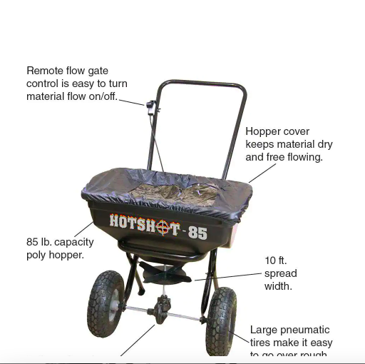 Meyer 38115 85 lb. Capacity Walk-Behind Broadcast Salt Spreader