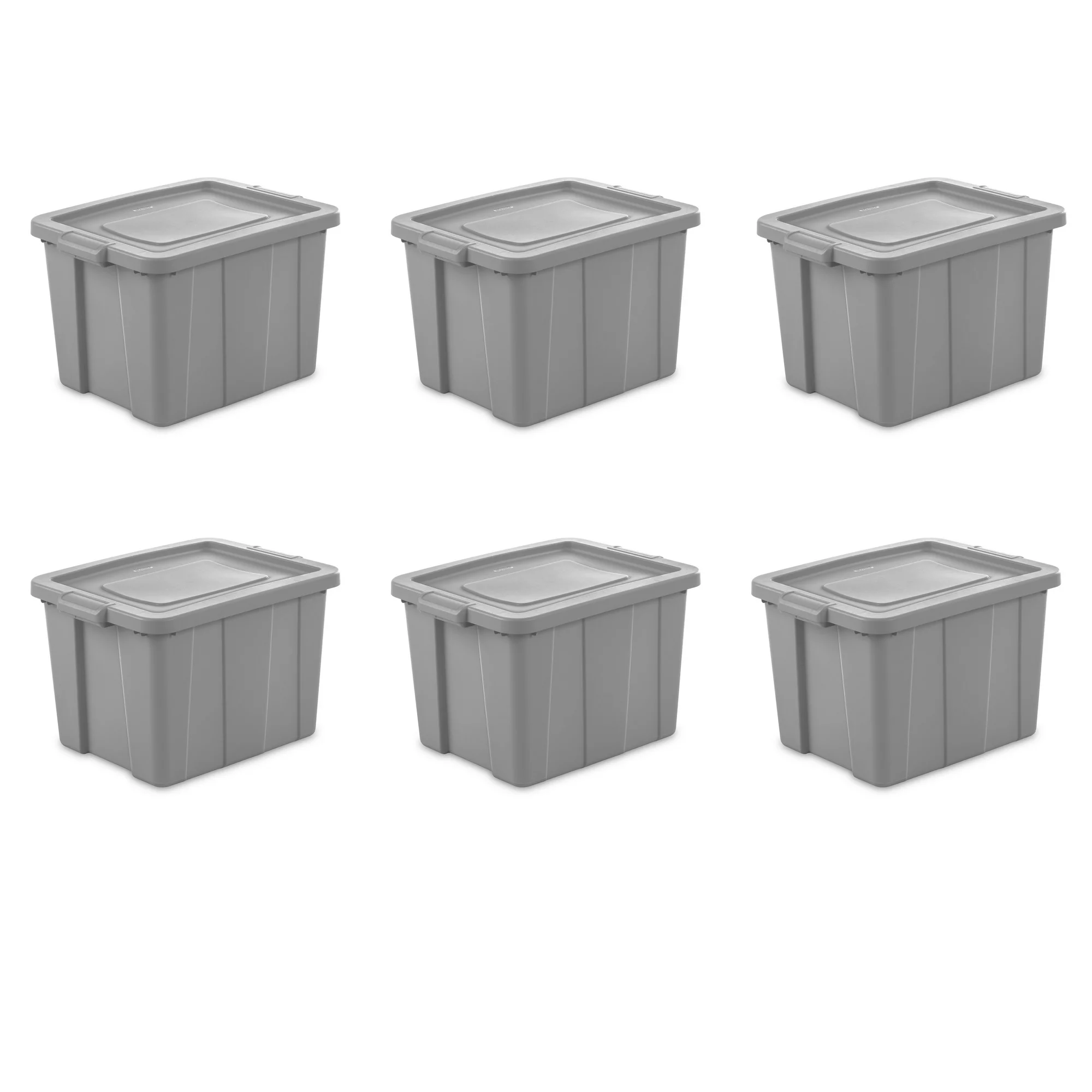 Sterilite 18 Gallon Tuff1 Tote Plastic. Cement. Set of 6