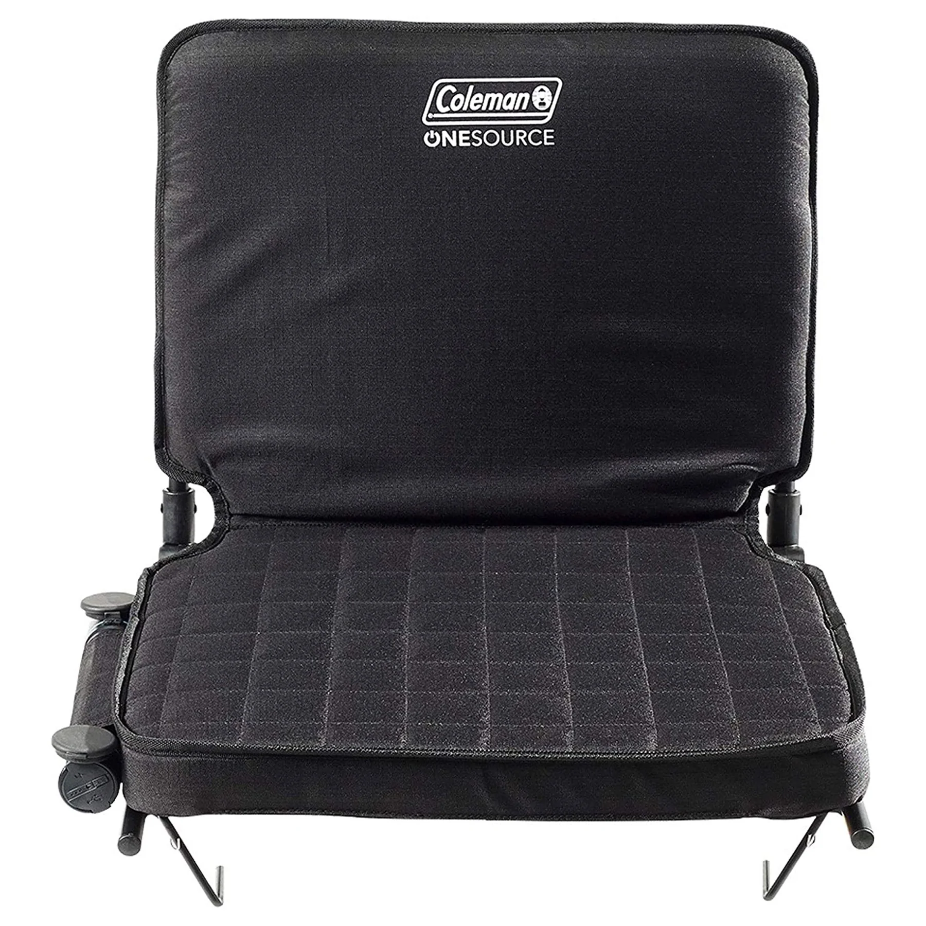 Coleman 17-In OneSource Foldable Padded Rechargeable Heated Stadium Seat. Black