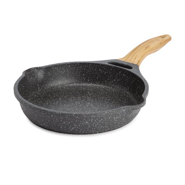 The Pioneer Woman Charcoal Speckle 2-Piece Prairie Signature Cast Aluminum Fry Pan Set. 10″ & 12″
