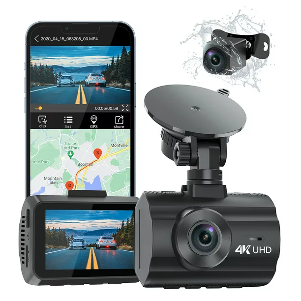 SPYKHLW 4K C for Cars. Dash Cam Front and Rear With Night Vision. 2160P FHD Car Camera