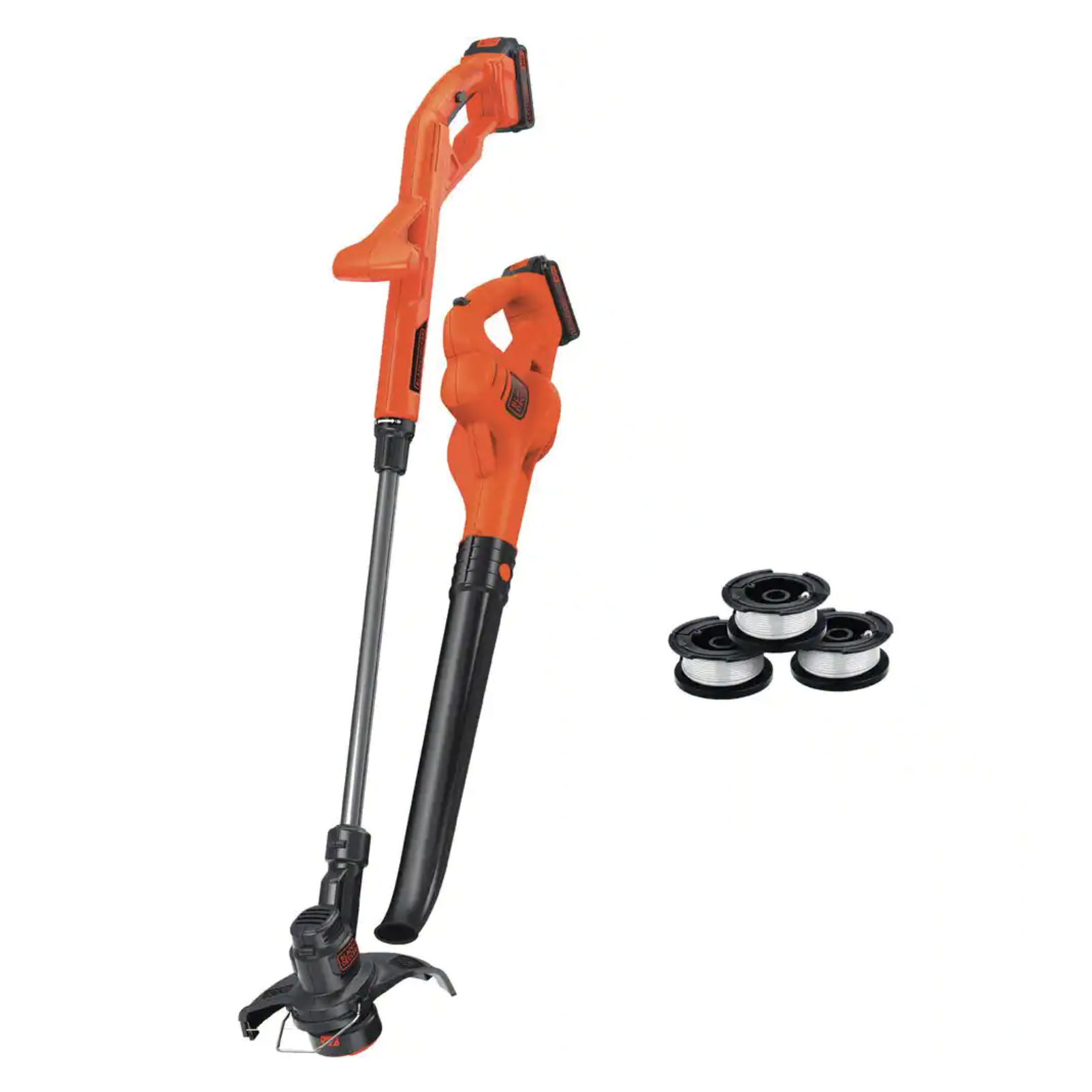 Black + Decker 20V MAX Cordless Battery Powered String Trimmer And Leaf Blower Combo Kit With 3 Spools & (2) 1.5 Ah Batteries & Charger