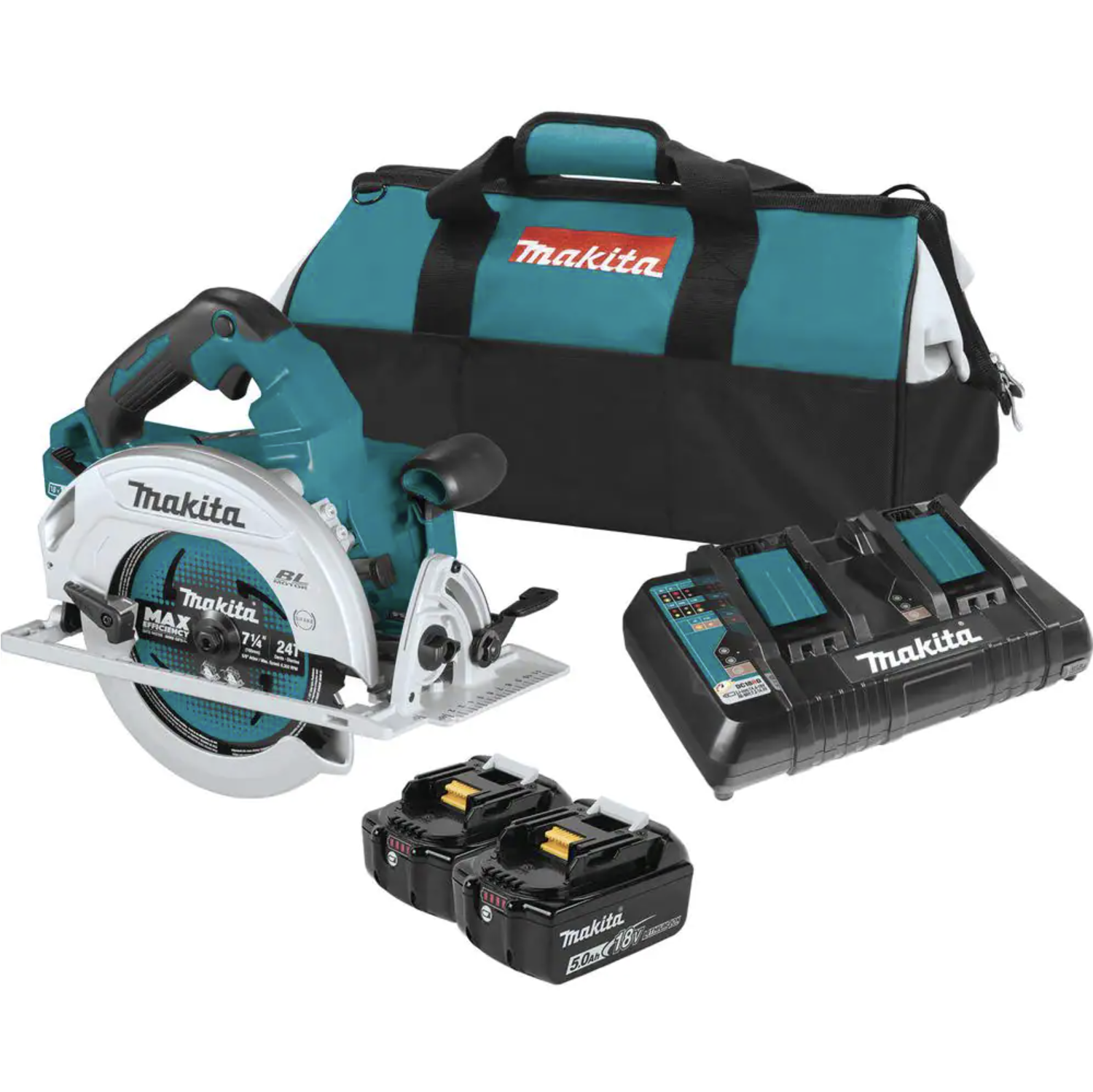 Makita 18V X2 LXT Lithium-Ion 36V Brushless Cordless 7-1/4 in. Circular Saw Kit 5.0Ah XSH06PT