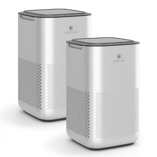 Medify Air MA-15 Air Purifier - H13 HEPA - 99.9% Removal (Silver. 2-Pack)