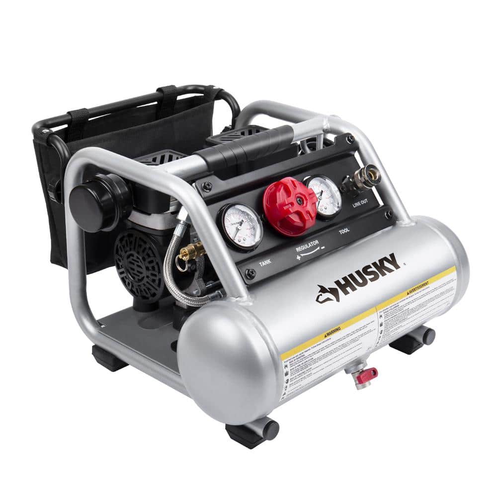 Husky 1 Gal. Portable Electric-Powered Silent Air Compressor