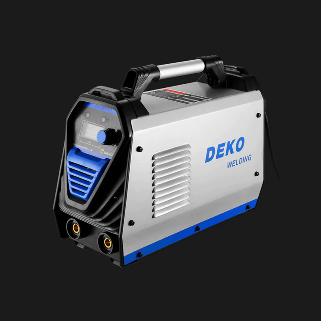 Deko DKUS-MMA-200A Portable Lightweight Stick Arc Welding Machine. Blue & Silver