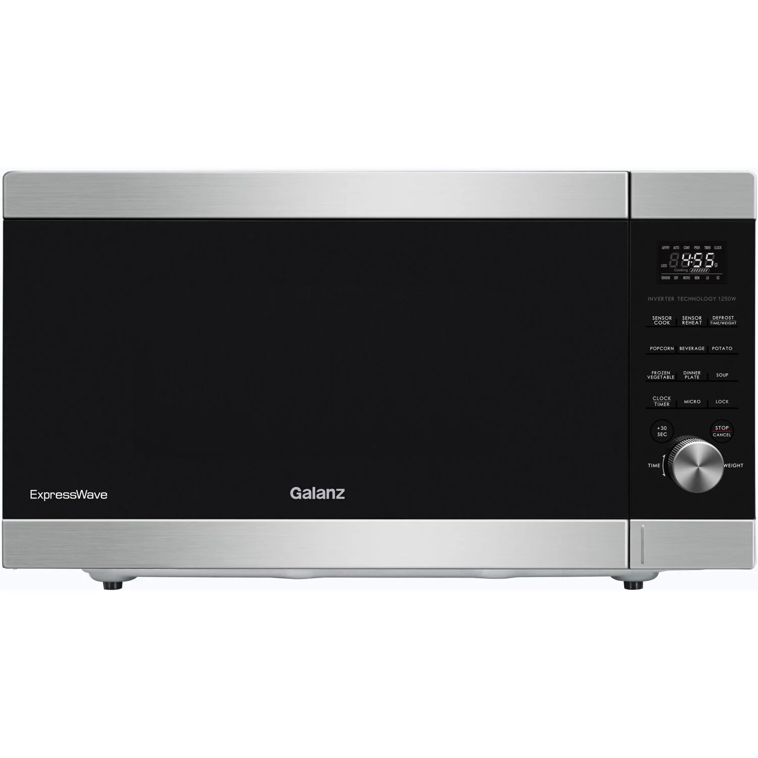 Galanz 24.75” 2.2 Cubic Feet cu. ft. Countertop Microwave With Sensor Cooking. GEWWD22S1SV125