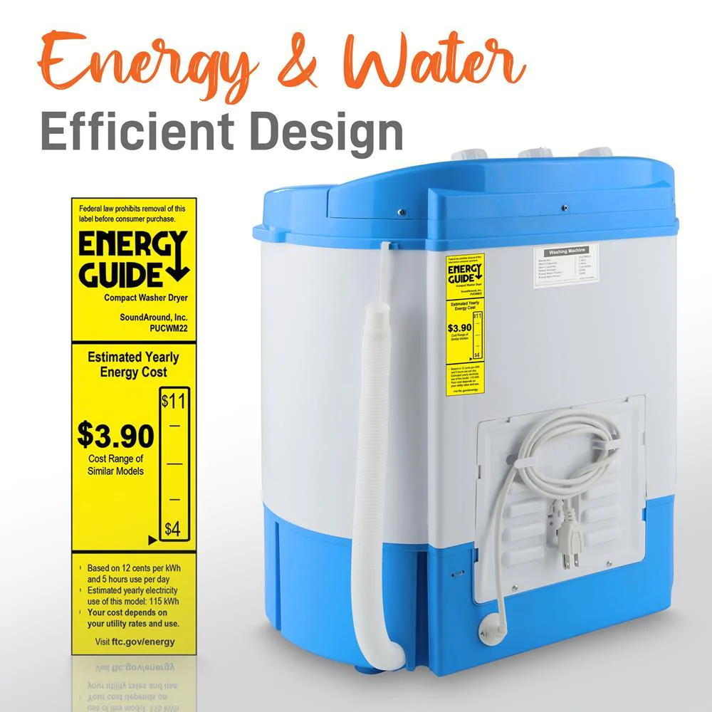 Pyle 2 in 1 Portable Compact Mini Top Load Washing Machine and Spin Dryer Unit