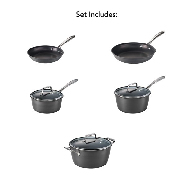 Tramontina Gourmet 8 Pc Hard Anodized Aluminum Nonstick Cookware Set