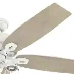 Hunter Crown Canyon II 52 in. LED Indoor Fresh White Ceiling Fan With Light Kit. Fresh White