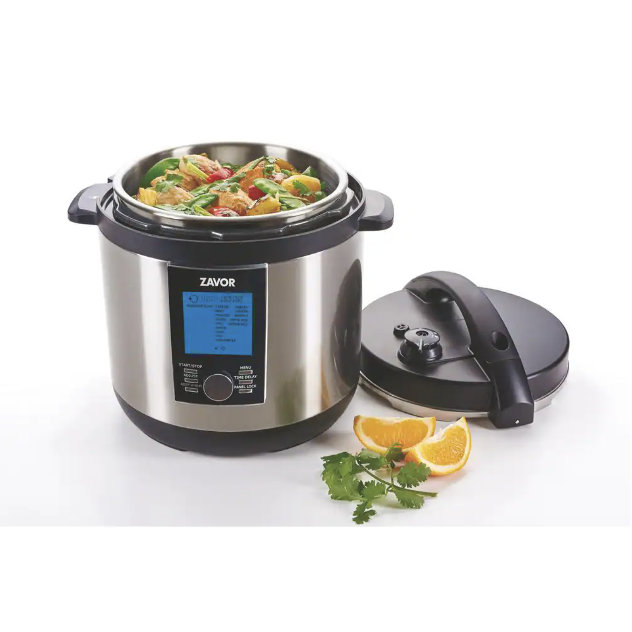 Zavor LUX LCD 8 Qt. Stainless Steel Electric Pressure Cooker With Stainless Steel Cooking Pot