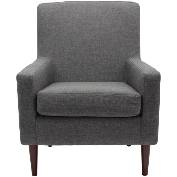 Mainstays Kinley Lounge Arm Chair. Dark Gray Polyester Fabric