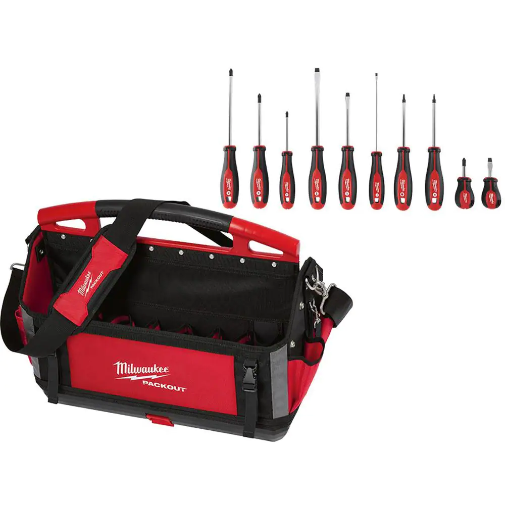 Milwaukee 20 in. PACKOUT Tote With Screwdriver Set (11-Piece)