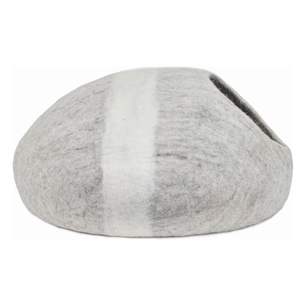 Mau Lifestyle Horizon Wool Felt Cave Cat Bed. Light Gray