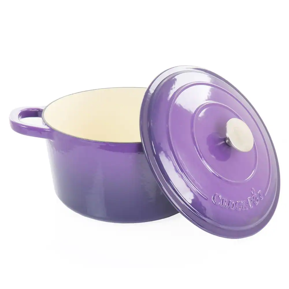 Crock-Pot Artisan 7 qt. Enameled Cast Iron Dutch Oven with Lid in Lavender (2-Piece)