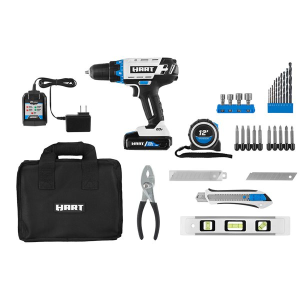Hart 20-Volt Cordless 36-Piece Project Kit. 3/8-inch Drill/Driver