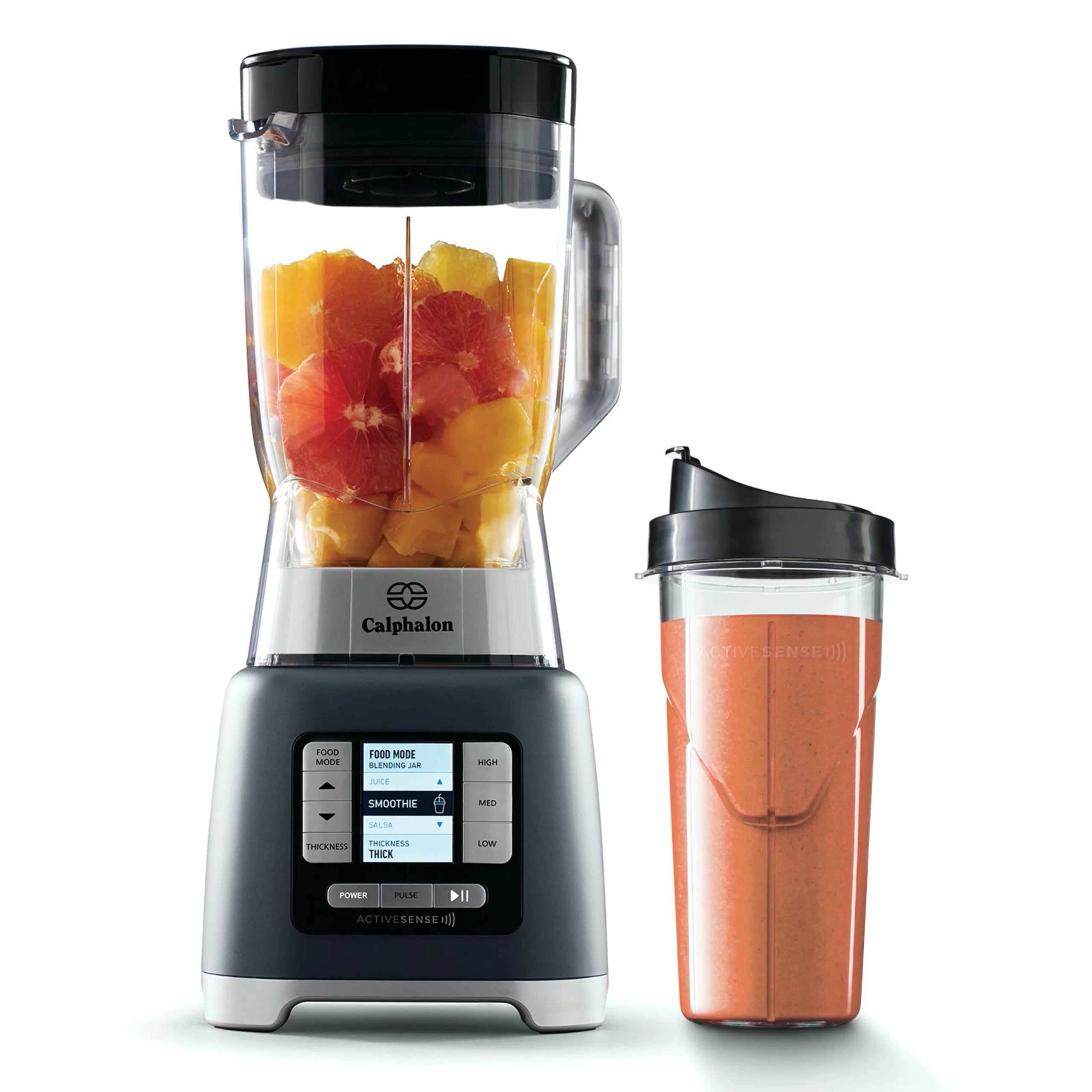 Calphalon Activesense Blender With Blend-N-Go Cup. Dark Stainless Steel