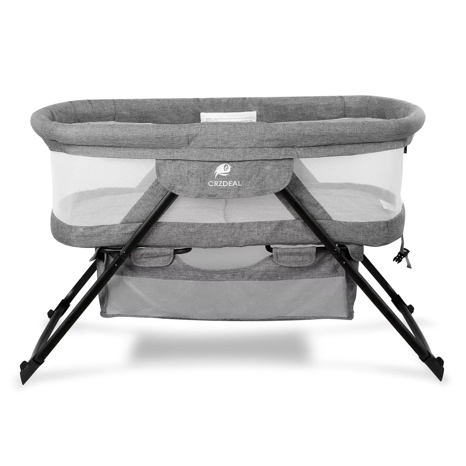 Crzdeal Bassinet 2-in-1 Fold Bassinet for Baby Stationary & Rock Portable Beside Sleeper for Baby. Gray