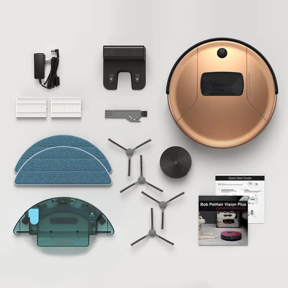 bObsweep PetHair Vision Plus Robotic Vacuum Cleaner and Mop in Beige