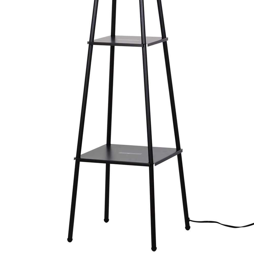 Mainstays 69″ Metal Etagere Floor Lamp. Charcoal Finish