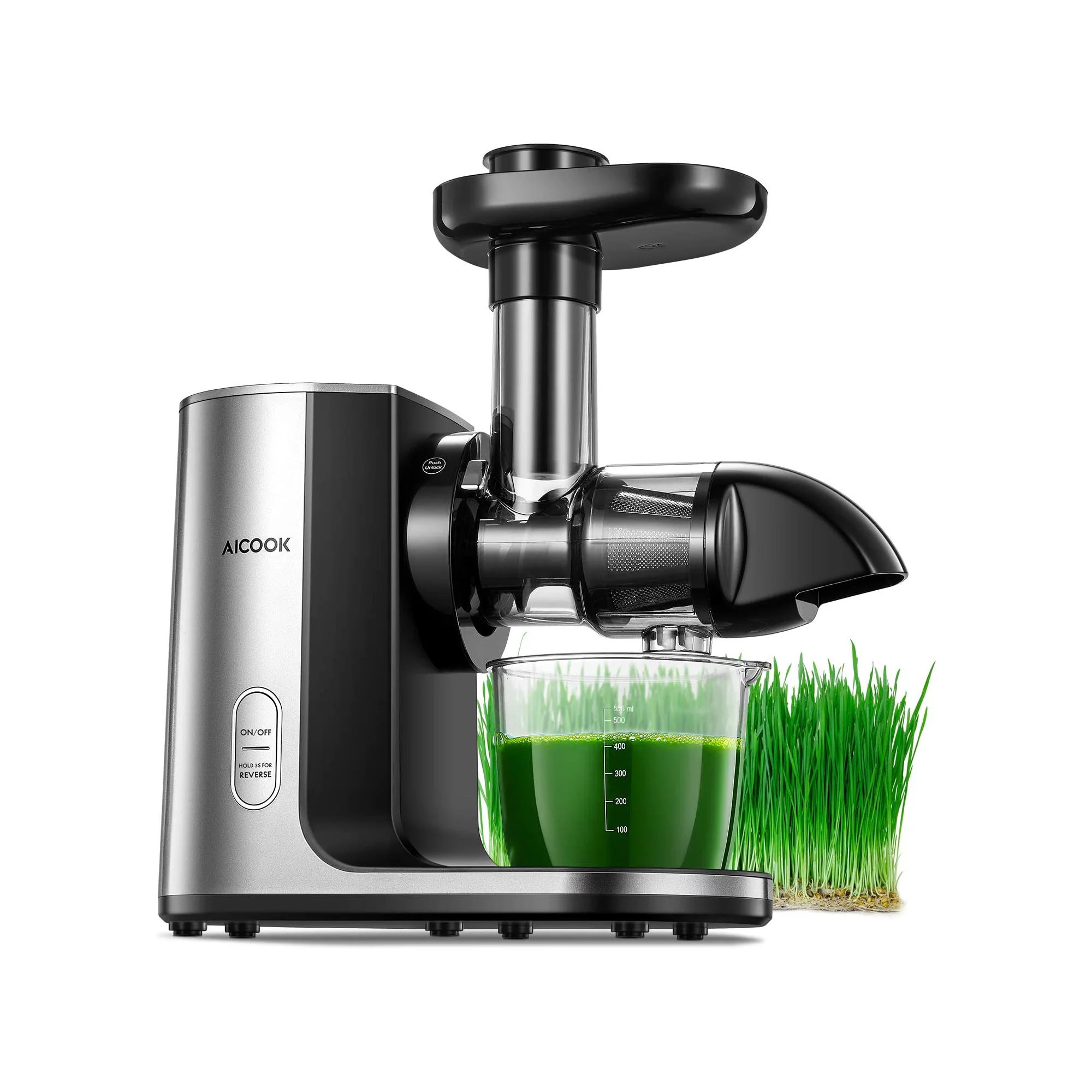 Aicook Cold Press Masticating Juicer Machines Easy to Clean. Black