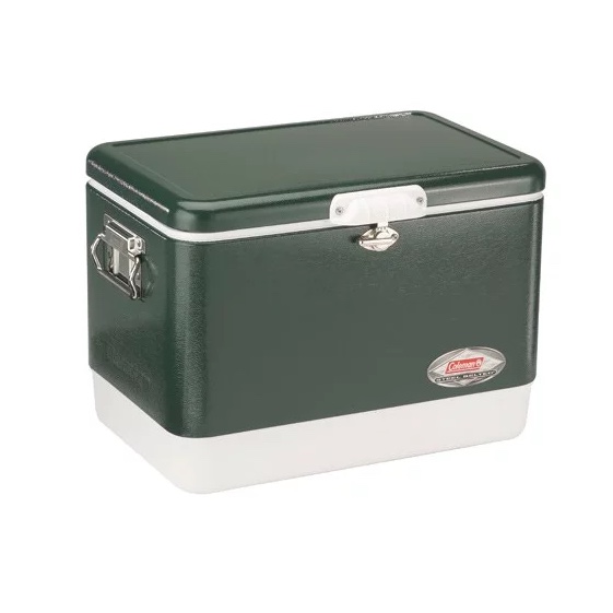 Coleman Vintage 54-Quart Steel Belted Cooler. Green