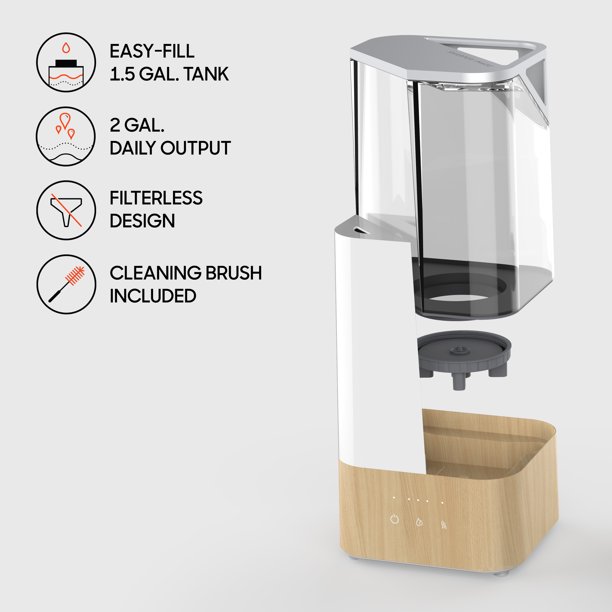 Sharper Image UHS2 Ultrasonic Humidifier. Whisper-Quiet. Warm or Cool Mist. 3 Settings. Filter Free