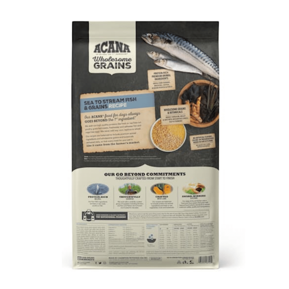 Acana Wholesome Grains Sea To Stream. Fish & Grains Recipe Dry Dog Food. 22.5 Pounds