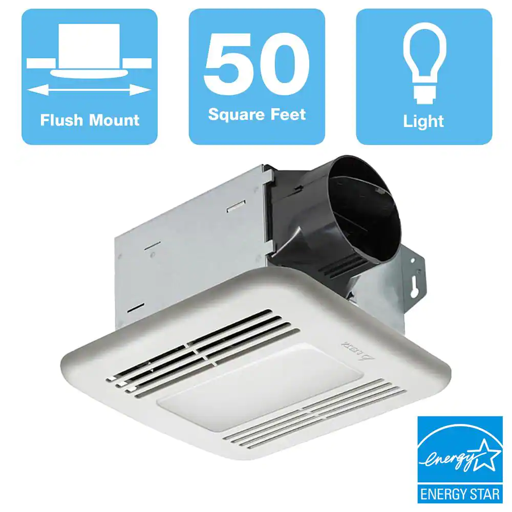 Delta Breez Integrity 50 CFM Ceiling Bathroom Exhaust Fan with Dimmable LED Light. ENERGY STAR (3-Pack)