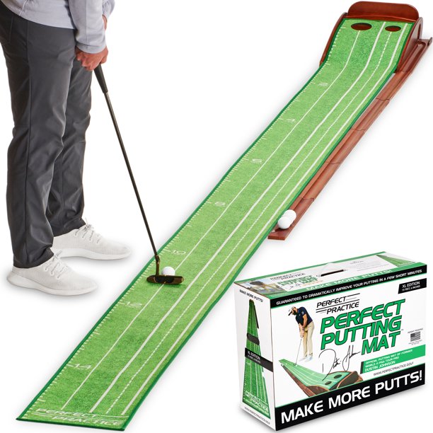Perfect Practice Golf Putting Mat XL Edition. Crystal Velvet Trueroll Technology