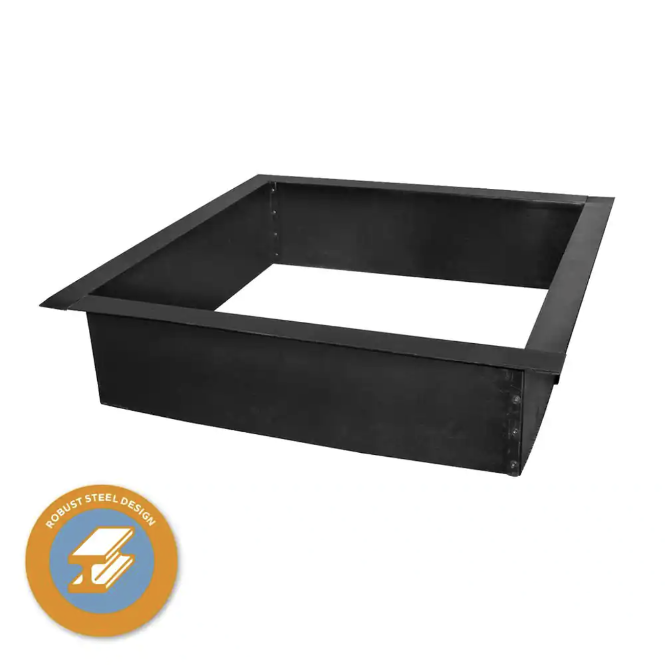 Blue Sky Outdoor Living 36 in. x 10 in. Square Steel Wood Fire Pit Ring in Black Porcelain Coated Finish