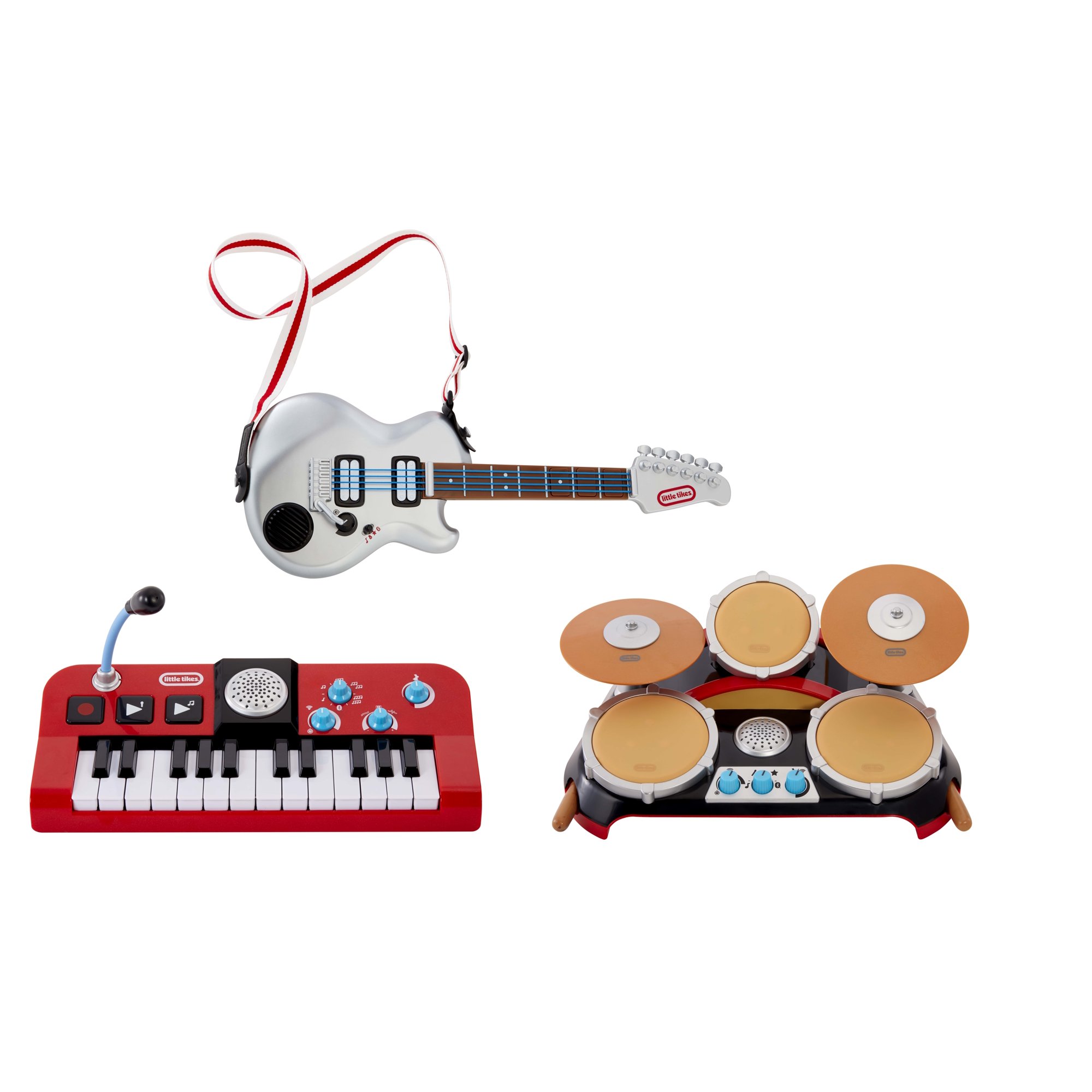 Little Tikes My Real Jam First Concert Set with Electric Guitar. Drum and Keyboard. 4 Play Modes. and Bluetooth Connectivity