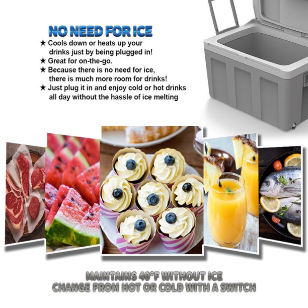 Kapas 40L 50W ABS Thermoelectric Cooler & Warmer Box. Dual Handle And Wheels