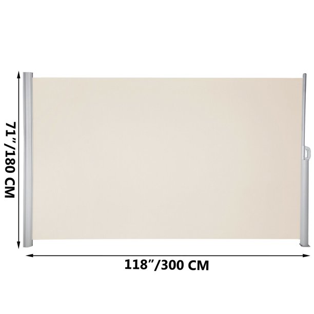Vevor Retractable Side Awning 118″ x 71″. Retractable Patio Screen Waterproof