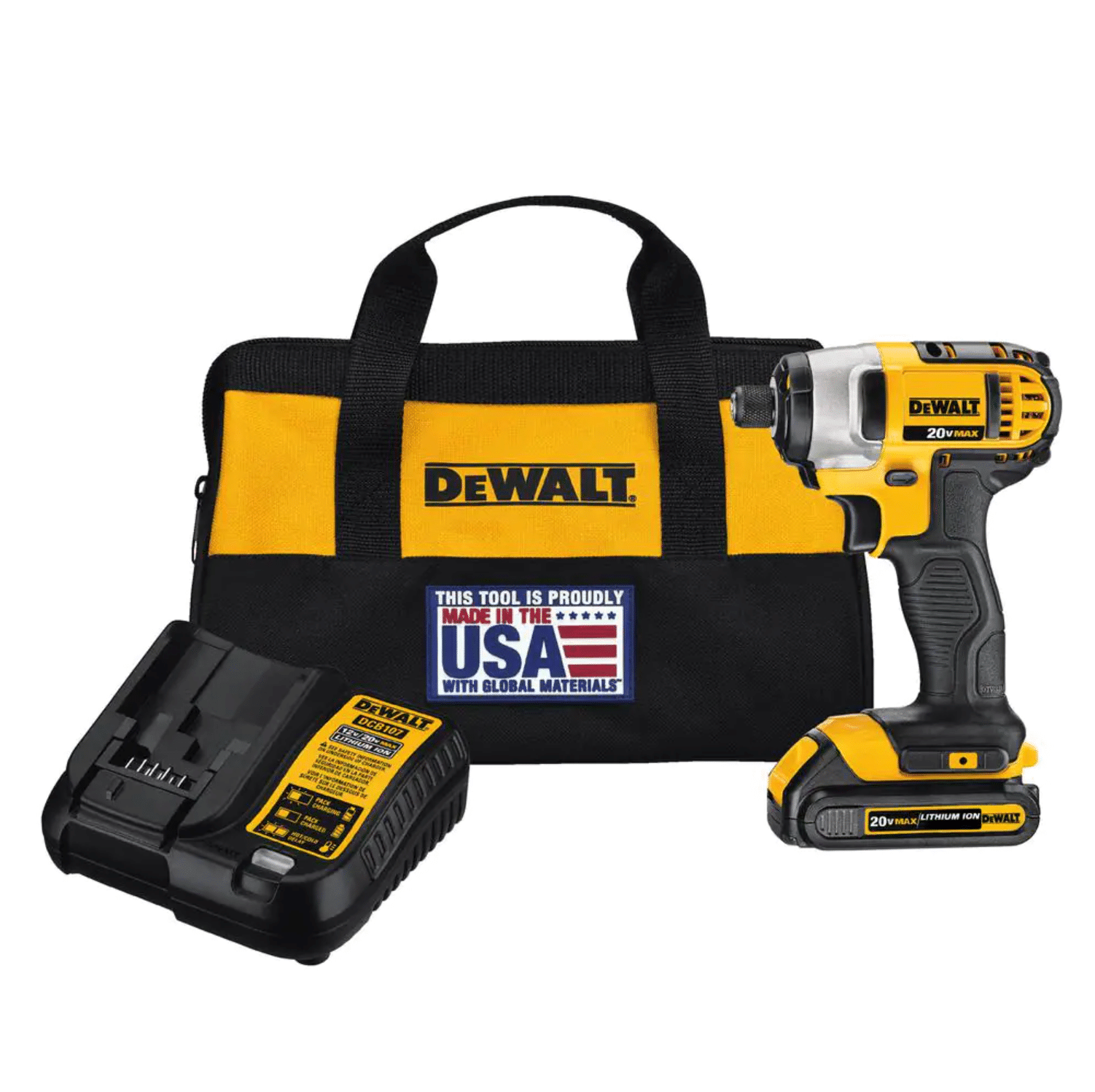 Dewalt 20V Max Impact Driver Kit. 1/4-Inch (DCF885C1)