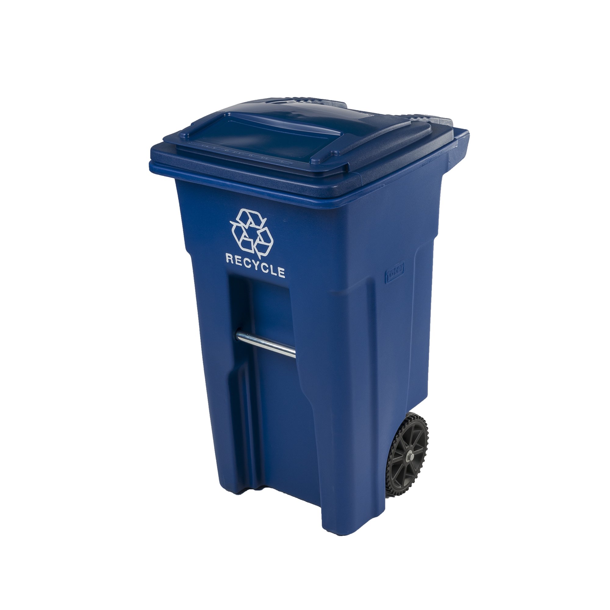 Toter Blue Recycling Container with Wheels and Lid. 32 Gallon