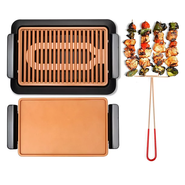 Gotham Steel Smokeless Electric Grill with Interchangeable Griddle Surface