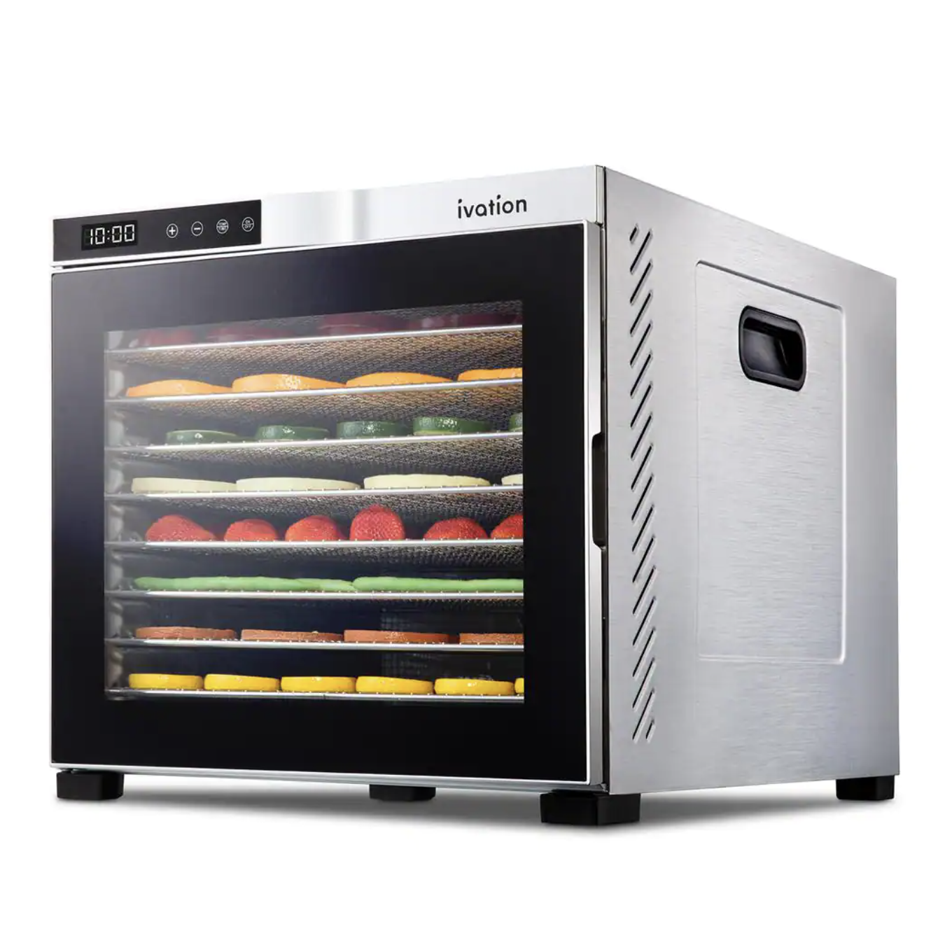 Ivation 10 Tray Premium Stainless Steel Electric Food Dehydrator Machine. IVFD100RSS