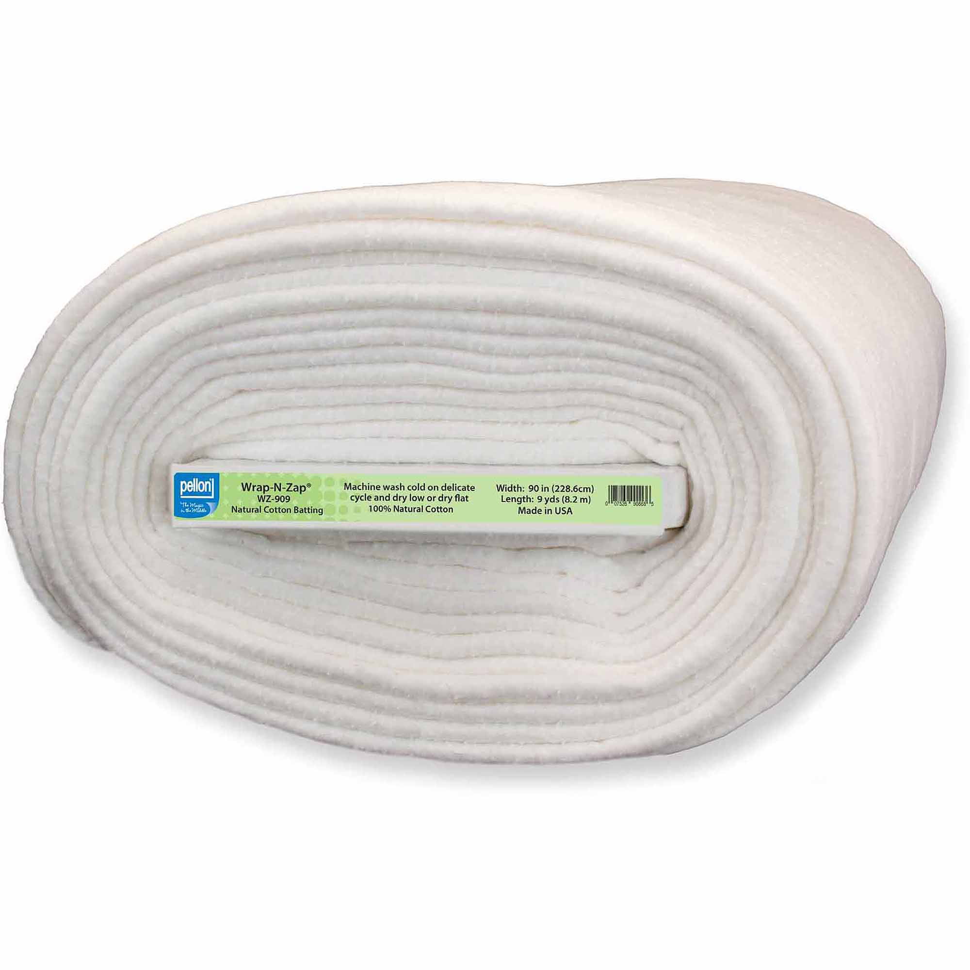 Pellon Wrap-N-Zap Cotton Quilting Batting. Off-White. 90″ x 9 Yards by the Bolt