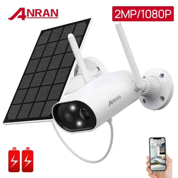 Anran Solar Wireless Security Battery Camera Outdoor IP Cameras. Rechargeable Battery Powered Camera