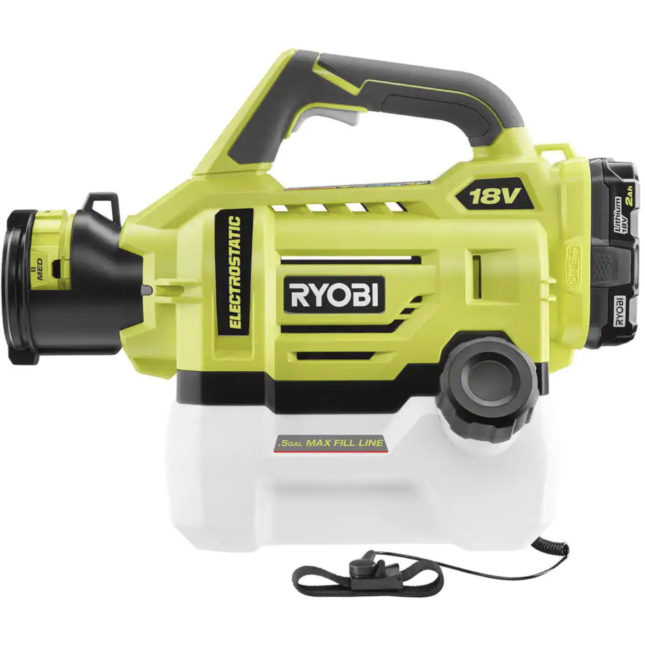 Ryobi ONE+ 18V Cordless Electrostatic 0.5 Gal Sprayer with 2.0 Ah Battery and Charger