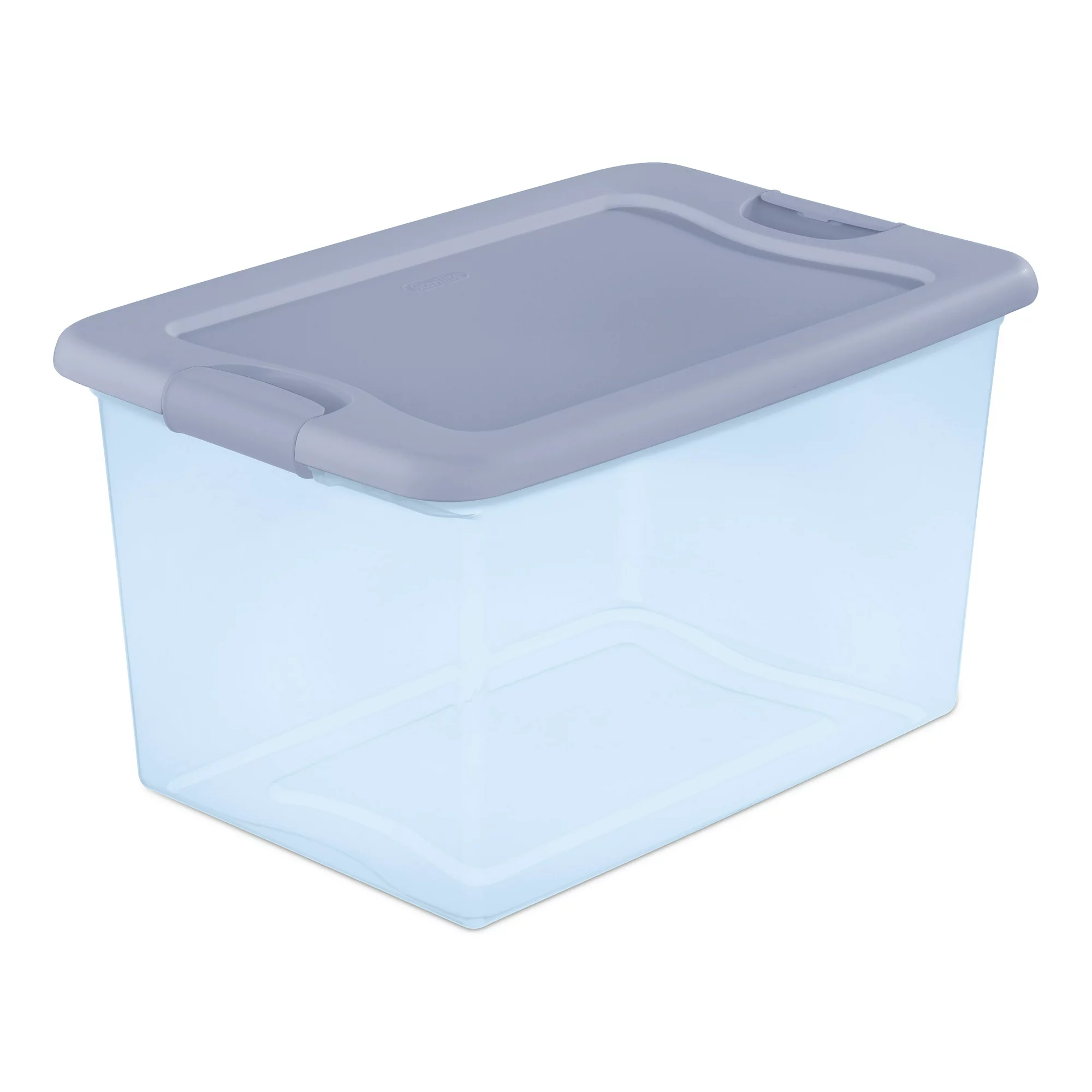 Sterilite 64 Qt. Latching Box Plastic. Blue Tint. Set of 6