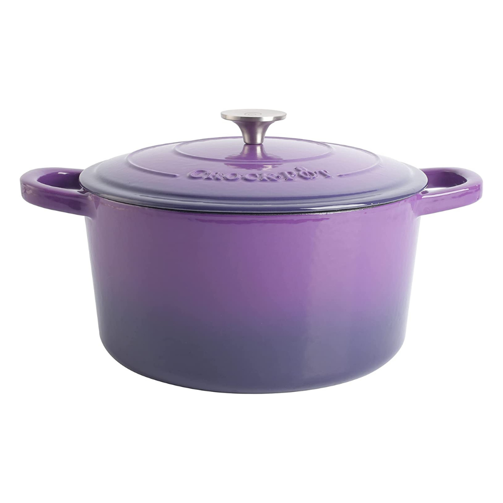 Crock-Pot Artisan 2 Piece 7 Quart Enameled Cast Iron Dutch Oven with Lid in Lavender
