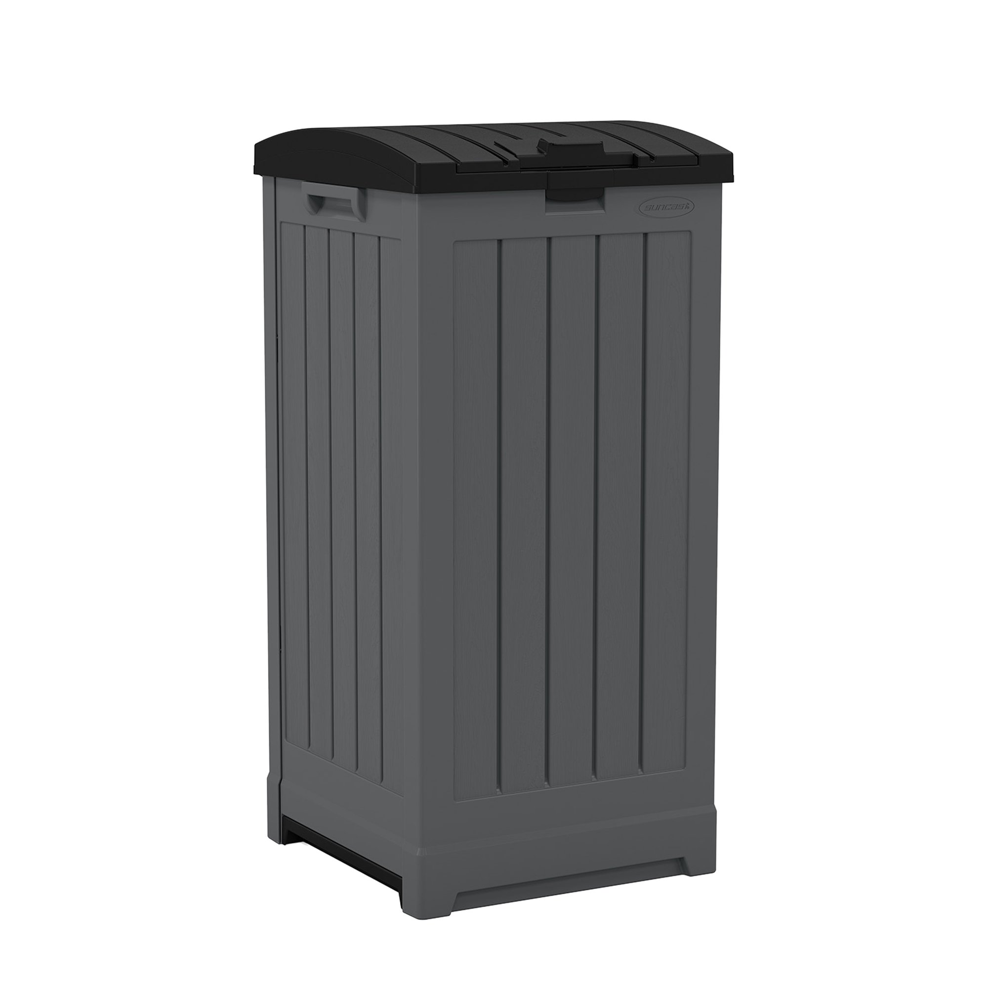 Suncast 39 Gallon Outdoor Resin Hideaway Trash Can. Peppercorn