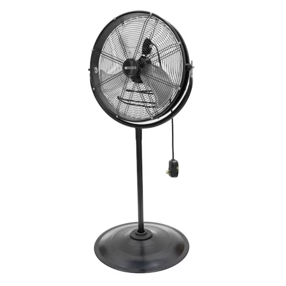 Utilitech 20-in 3-Speed Indoor or Outdoor Black Pedestal Fan